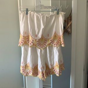 Lovers + friends embroidered strapless romper